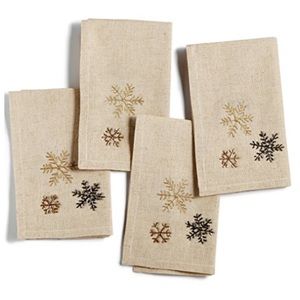 Homewear Linens Snowflake Glamour Beaded Napkins